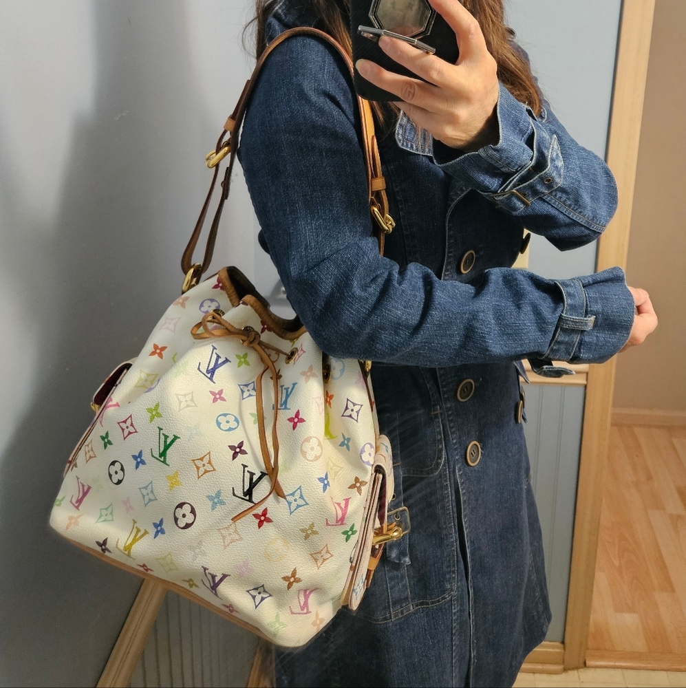 Louis Vuitton White Multicolor Shoulder Bag